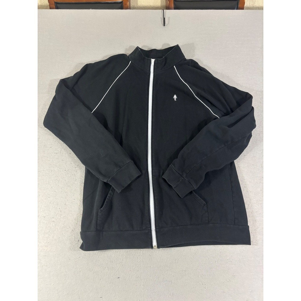 Golds Gym Mens XL Black Full Zip Track Jacket Joe Gold Logo Athletic Warm Up